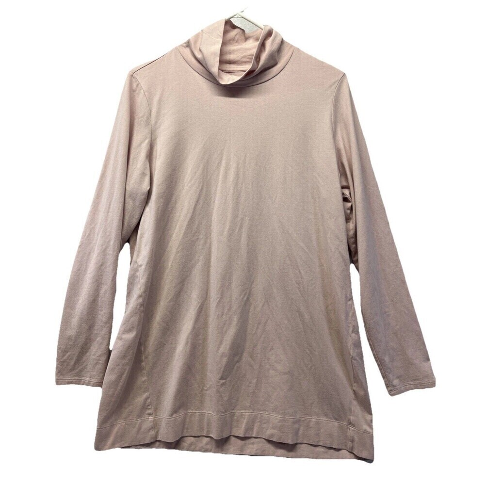 J. Jill Womens Tunic M Luxe Supima Turtleneck Pink Long Sleeve Size Medium